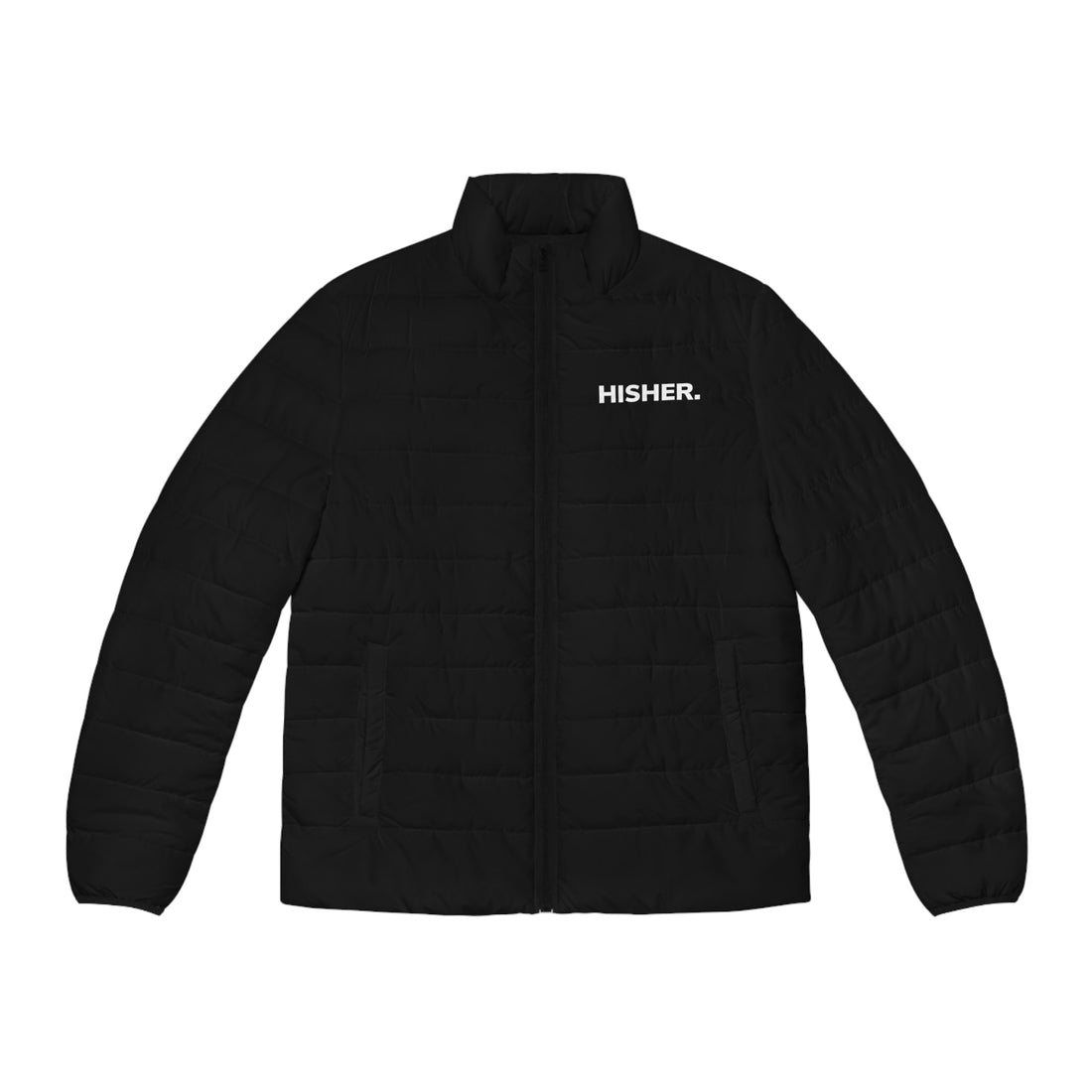 HISHER. Original Puffer Jacket, front, logo detail