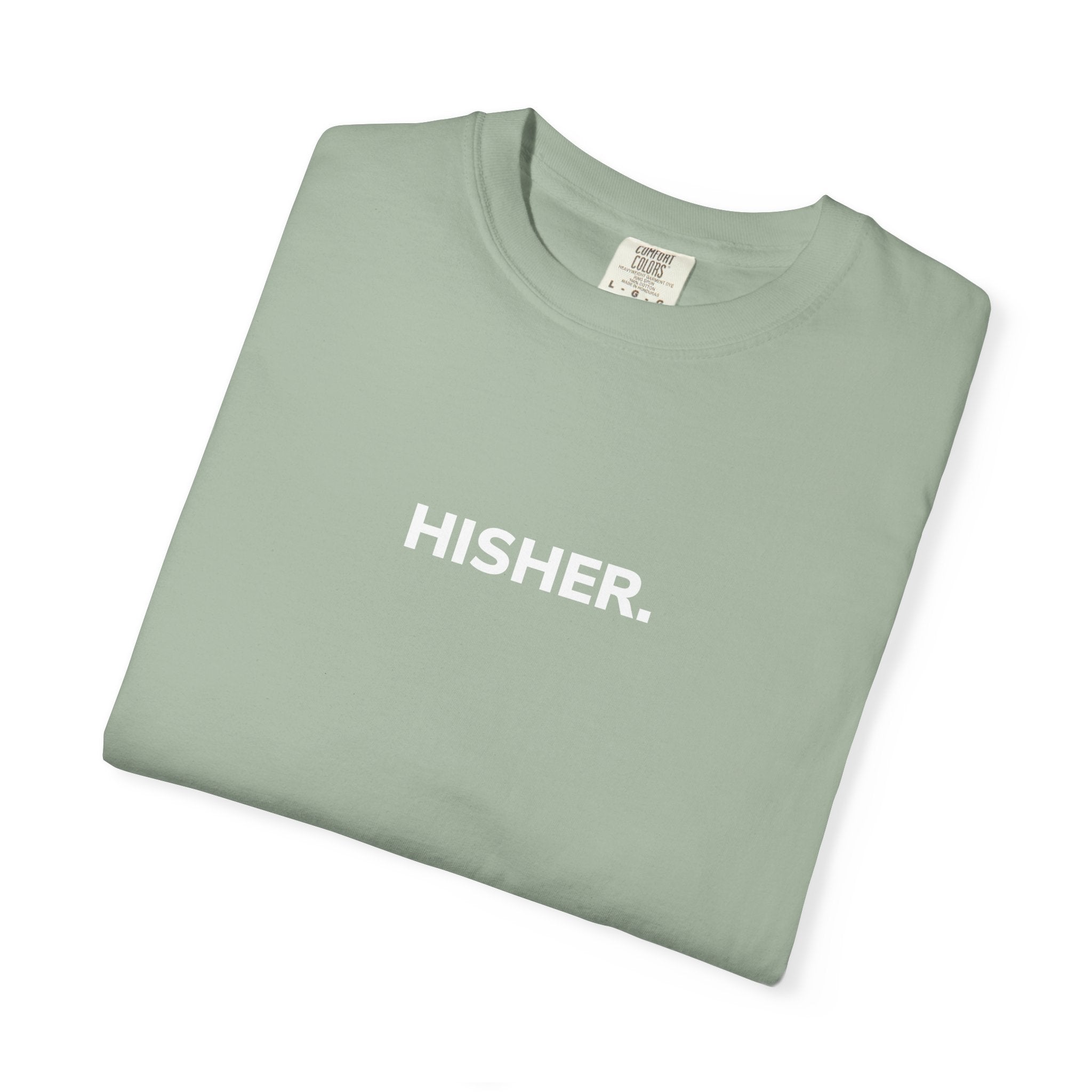 HISHER Minimal Graphic T‑Shirt — Soft Garment‑Dyed Everyday Tee