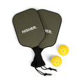 Pickleball Paddle Set — Olive 'HISHER.' Paddle Kit with 2 Balls