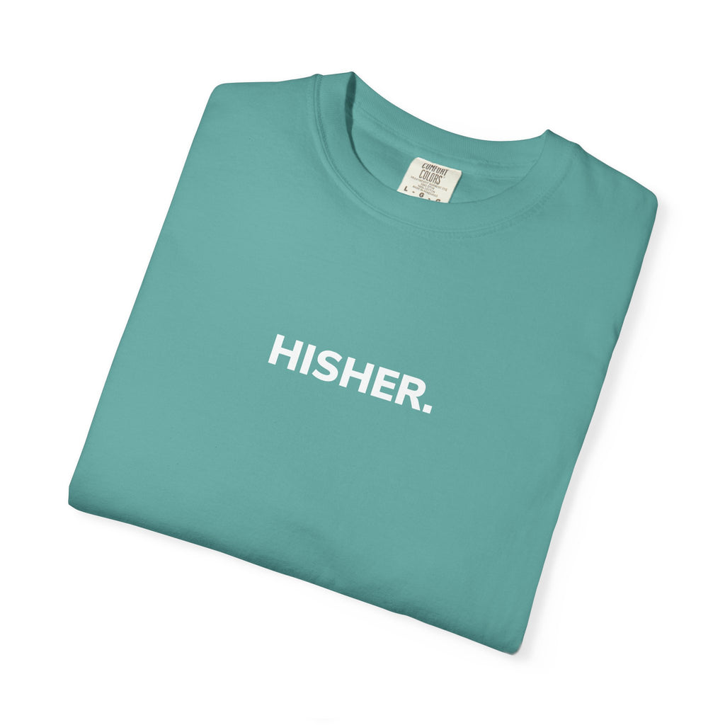 HISHER Minimal Graphic T‑Shirt — Soft Garment‑Dyed Everyday Tee