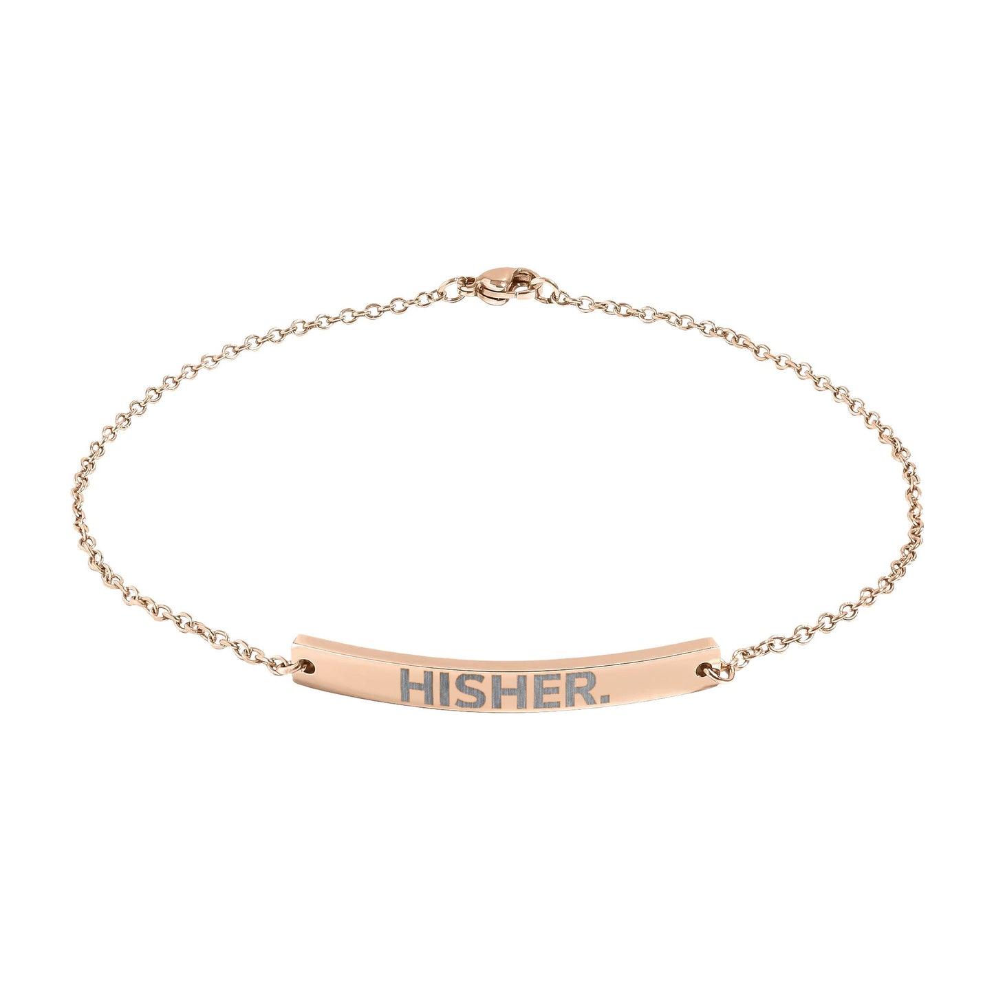 Engravable Curved Bar Anklet — Personalized Minimalist Chain Bracelet