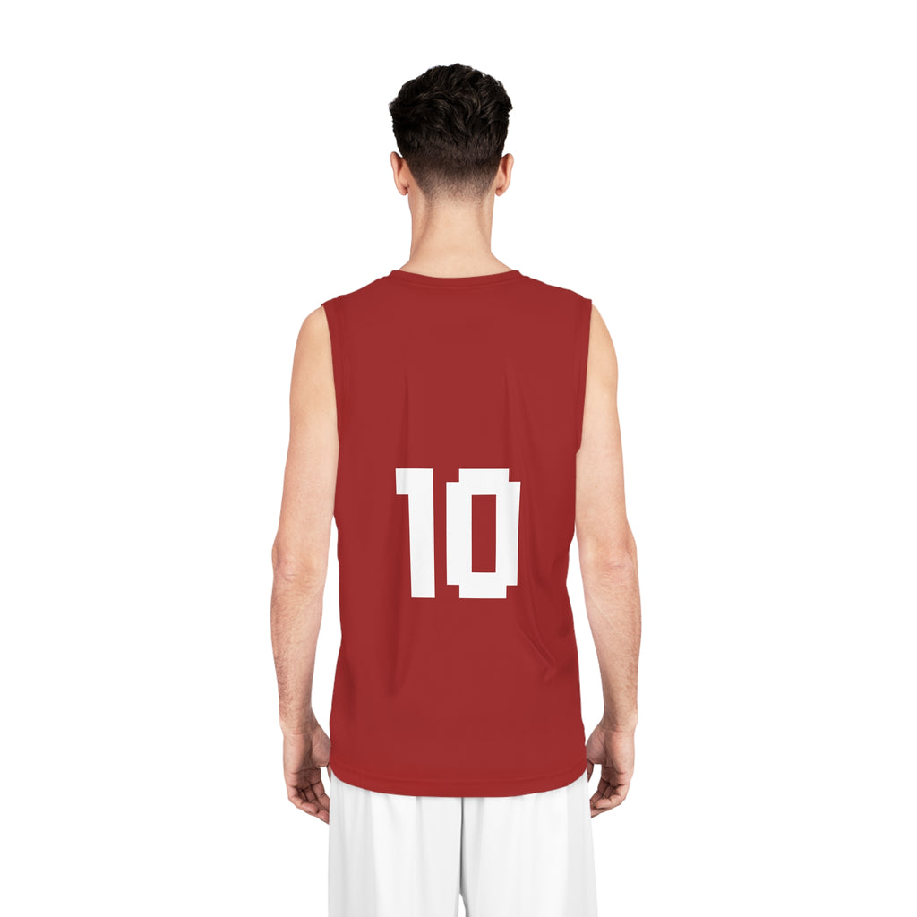 HISHER. 10 Red Basketball Jersey — Personalized Team Tank Top