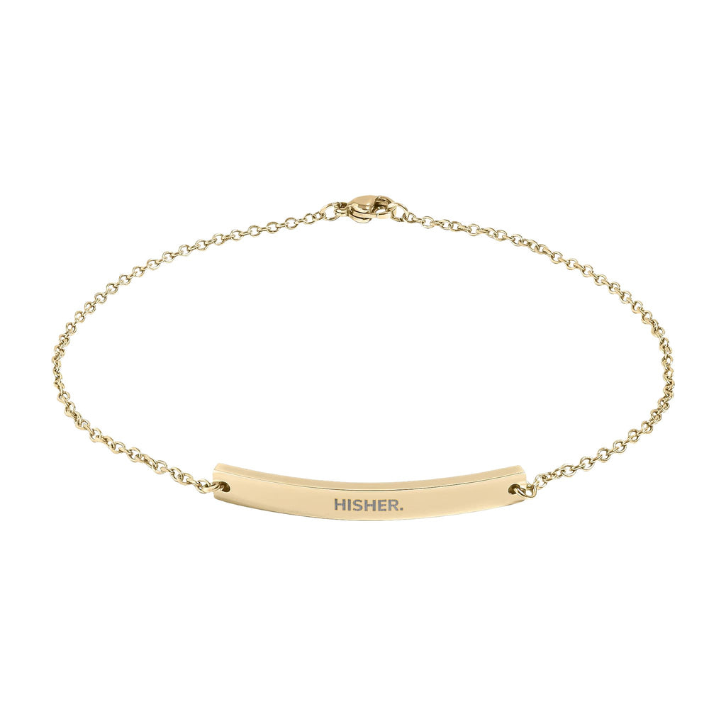 Engravable Curved Bar Anklet — Personalized Name Anklet, Gold or Silver