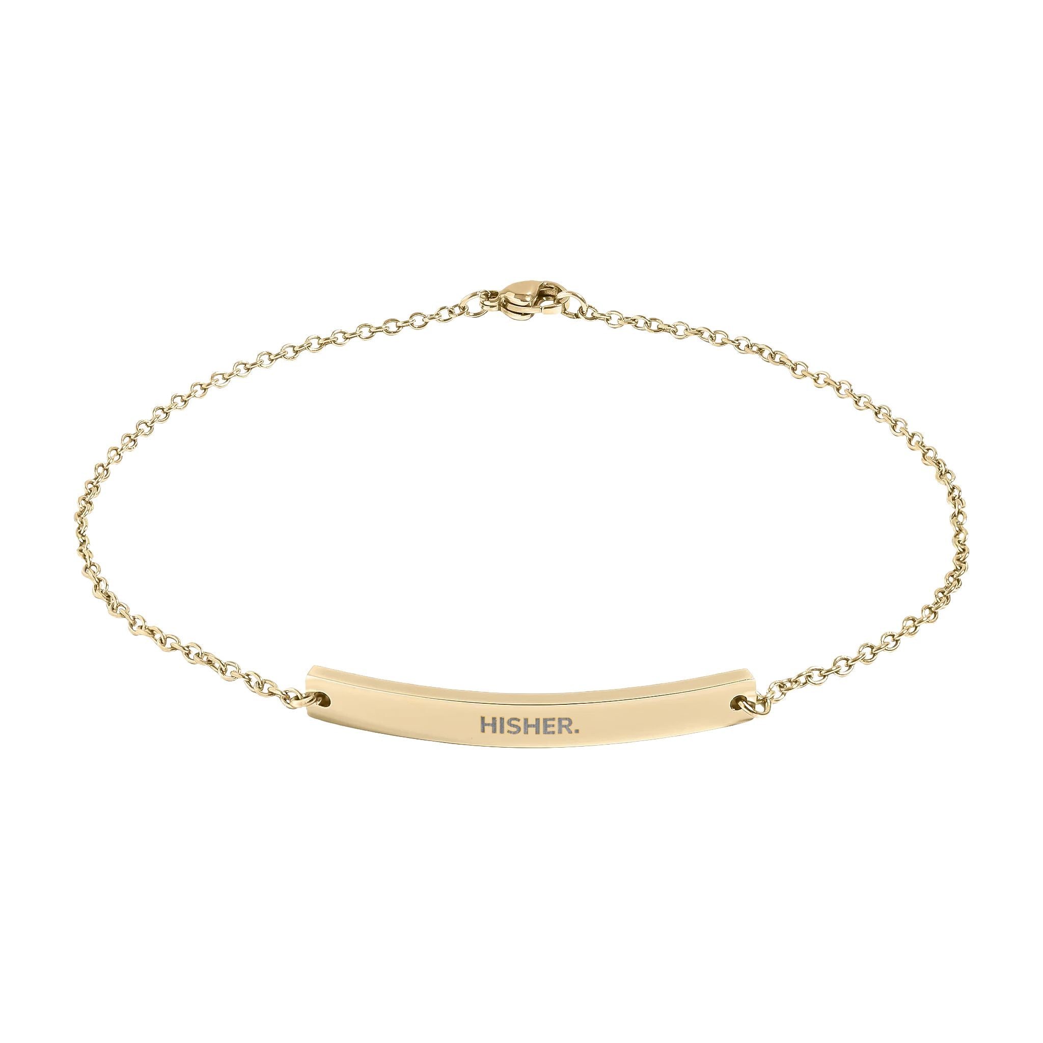 Engravable Curved Bar Anklet — Personalized Name Anklet, Gold or Silver