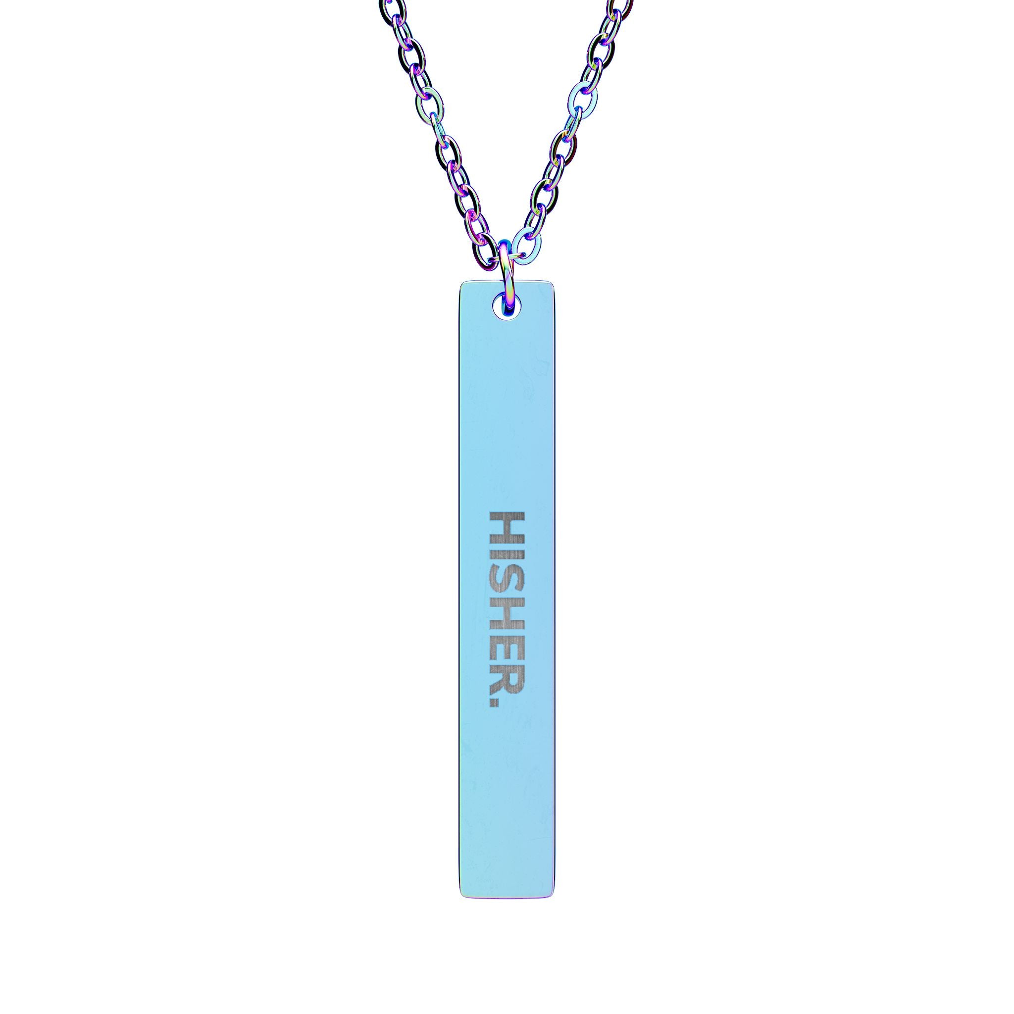 Engravable Vertical Bar Necklace – Personalized Name Bar Pendant (Silver or Gold)