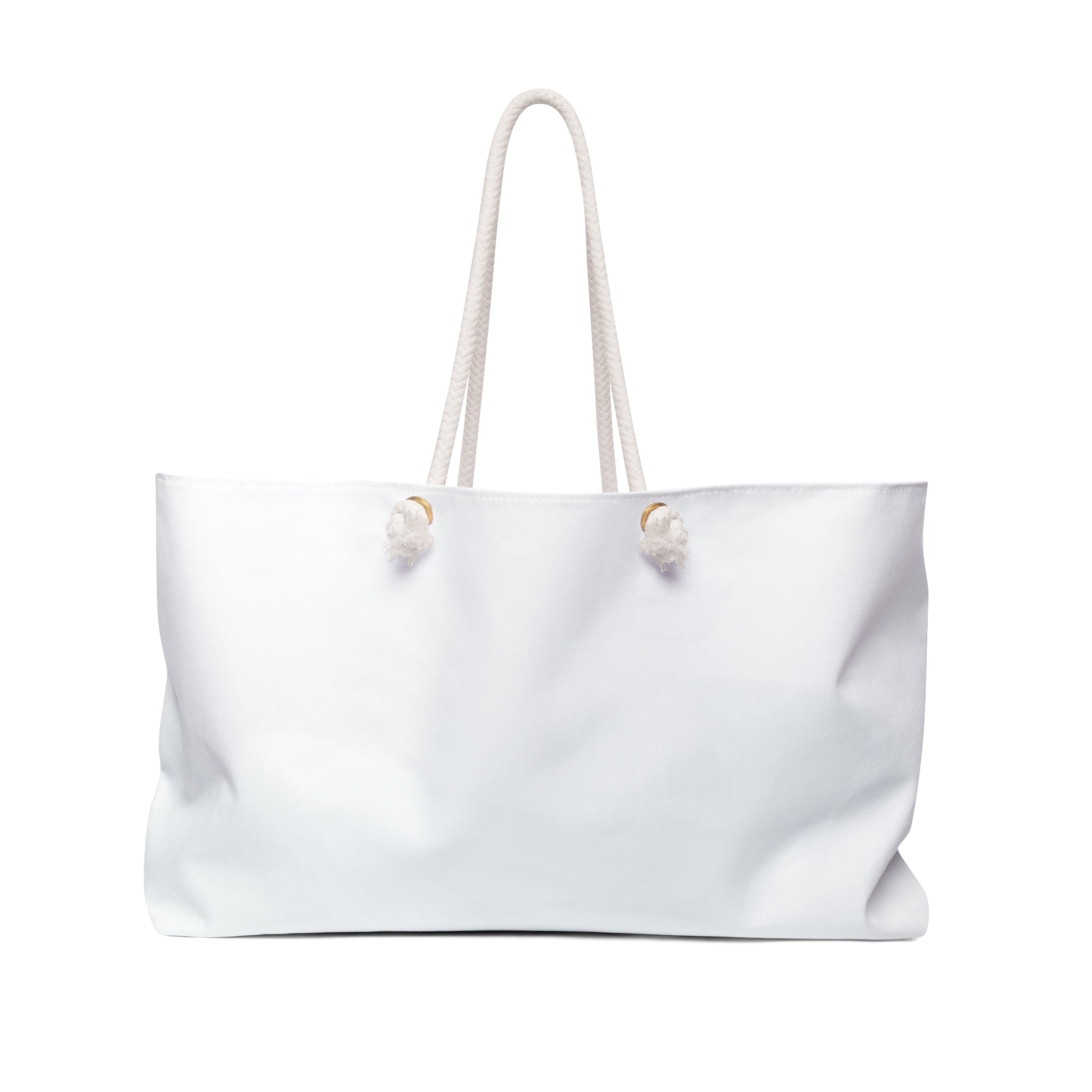 White Canvas Weekender Bag – Large Rope-Handle Travel Tote