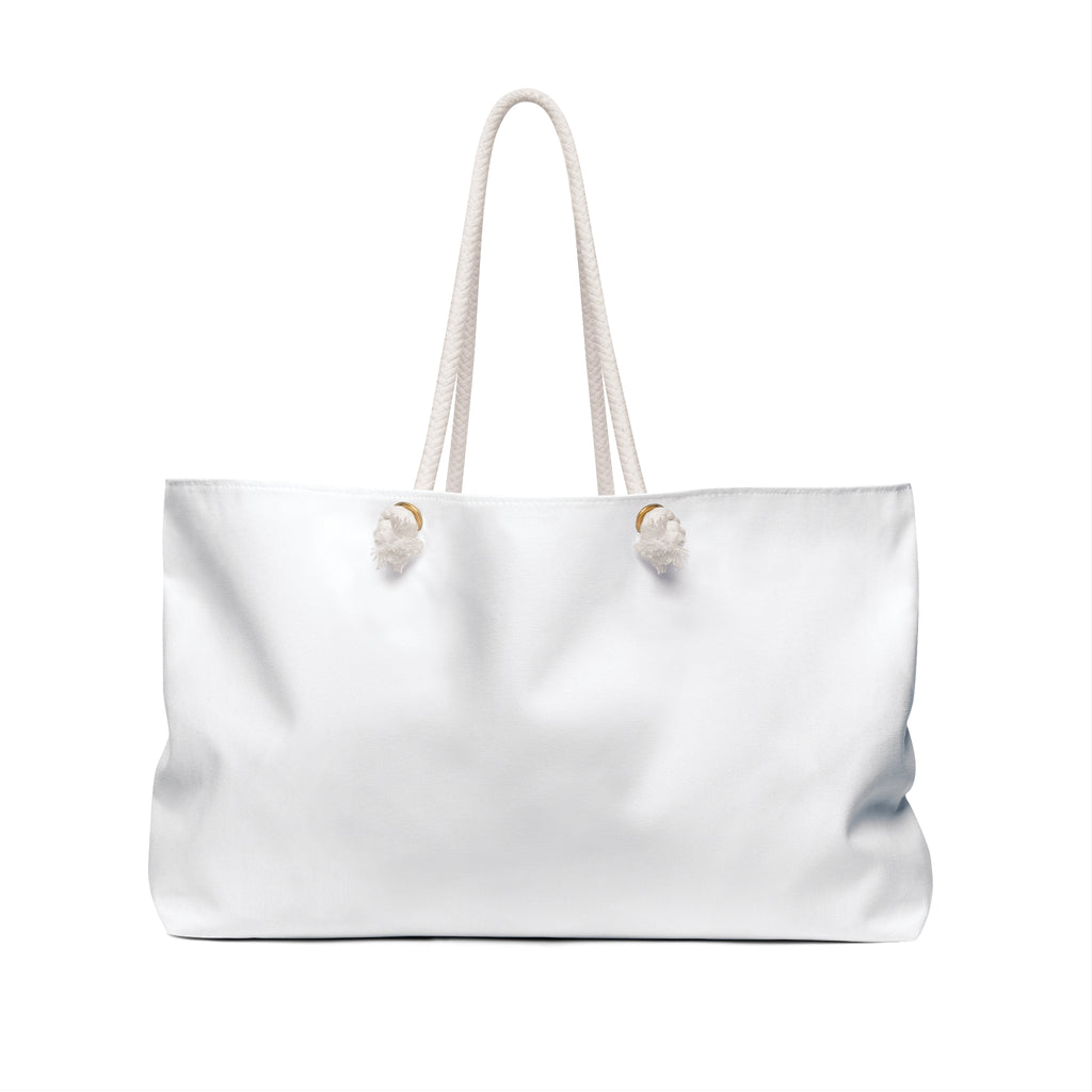 White Canvas Weekender Bag – Large Rope-Handle Travel Tote