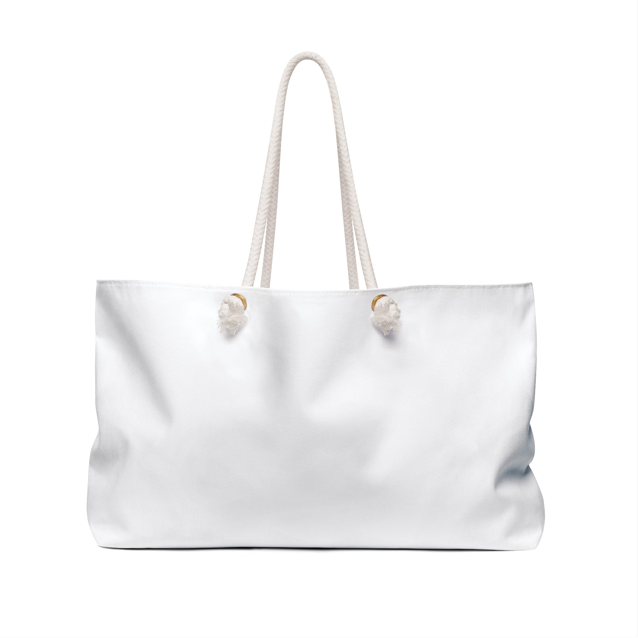 White Canvas Weekender Bag – Large Rope-Handle Travel Tote