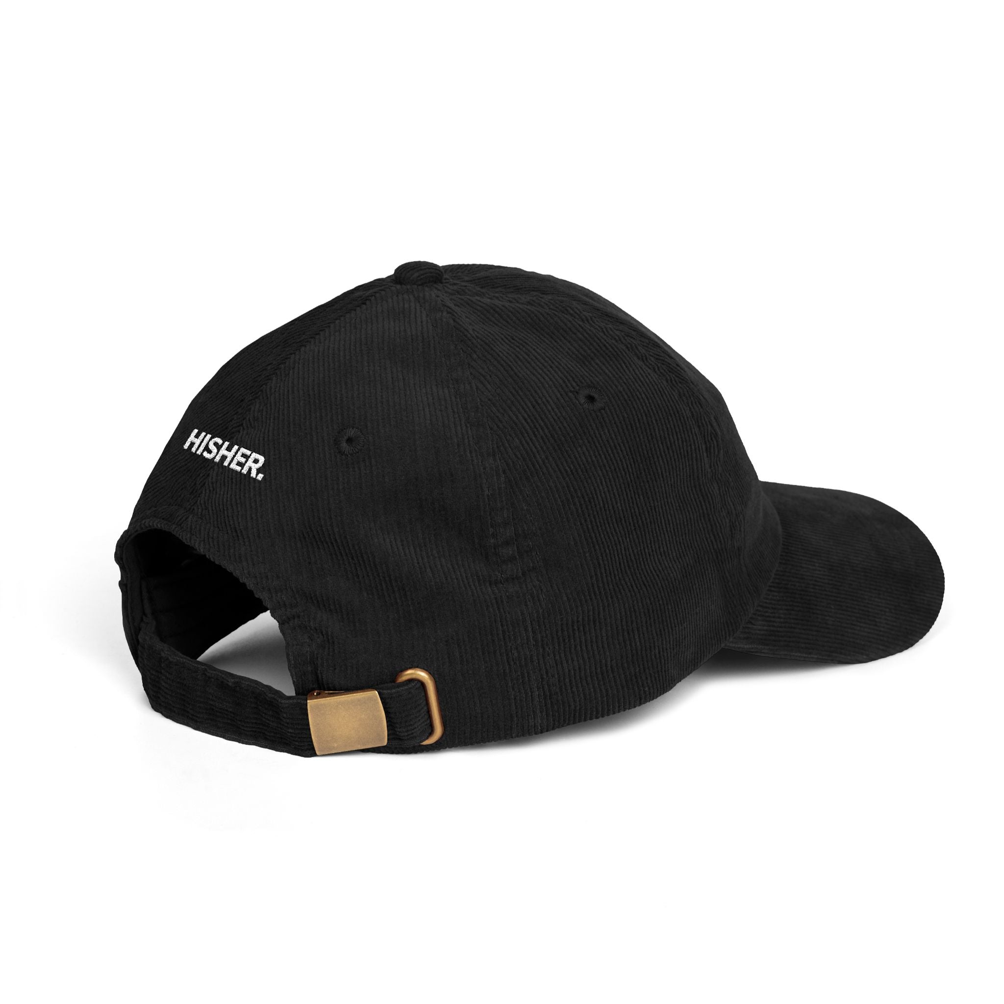 Vintage Corduroy Embroidered Cap — "HISHER" Minimal Dad Hat