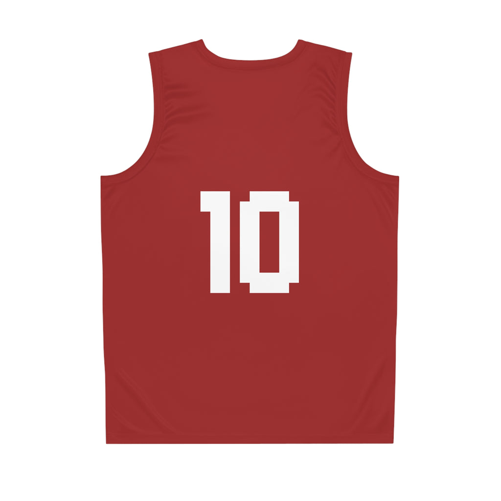 HISHER. 10 Red Basketball Jersey — Personalized Team Tank Top