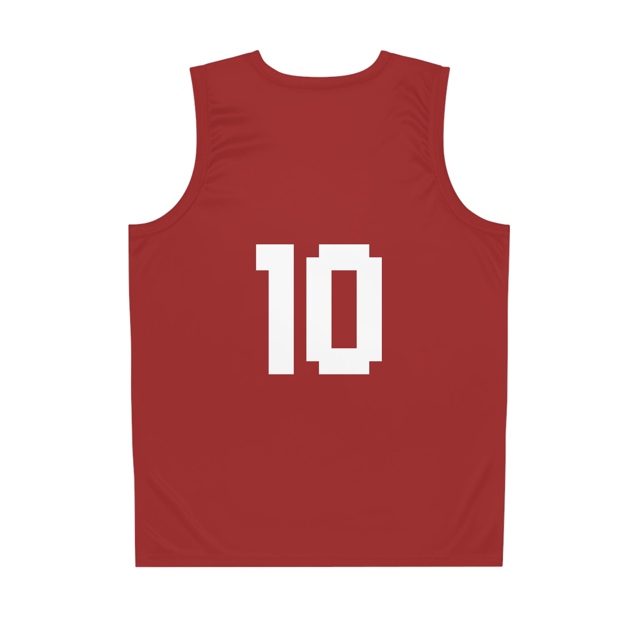 HISHER. 10 Red Basketball Jersey — Personalized Team Tank Top