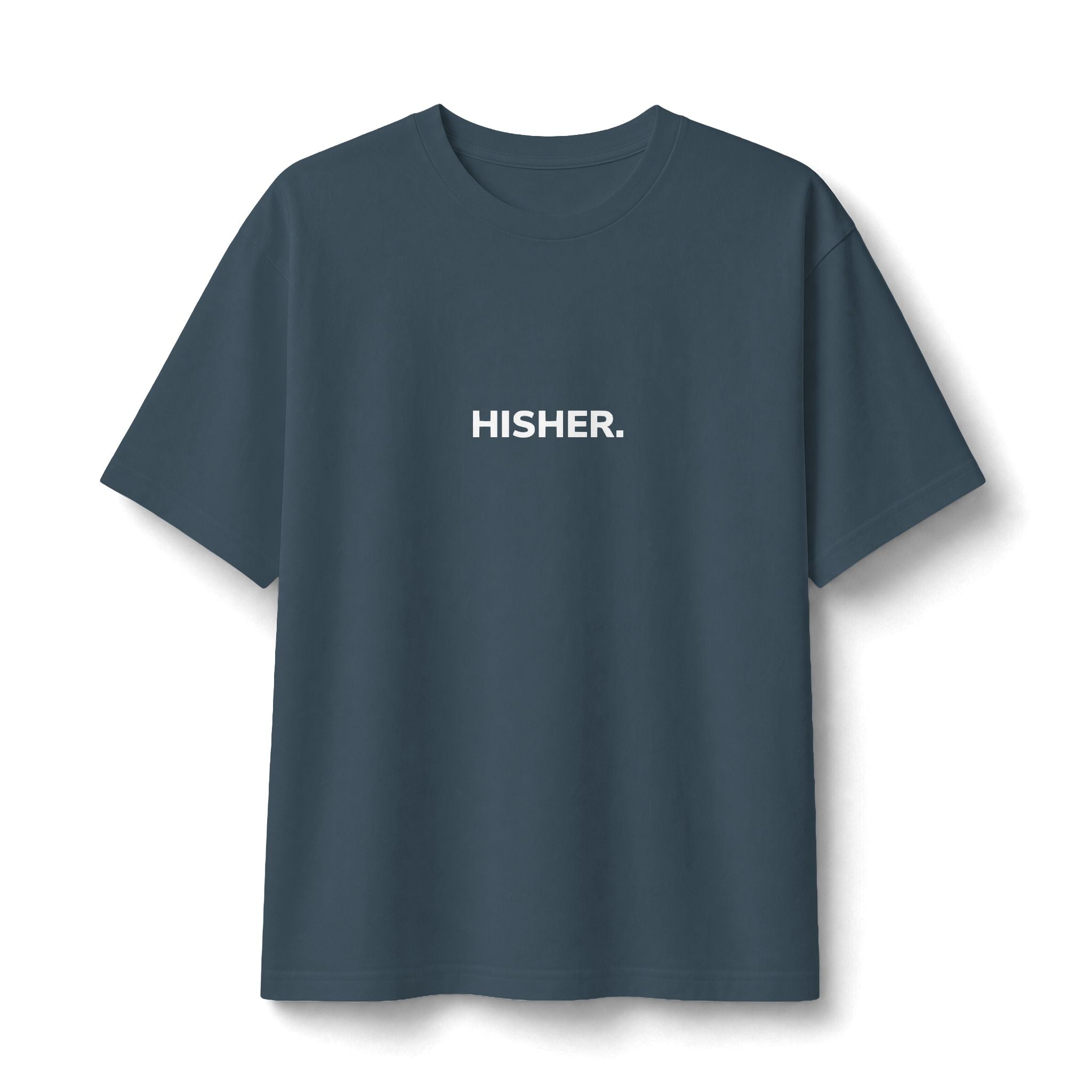 HISHER. Minimalist Graphic Tee — 'HISHER.' Statement T-Shirt