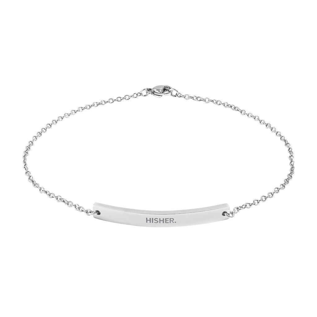 Engravable Curved Bar Anklet — Personalized Name Anklet, Gold or Silver