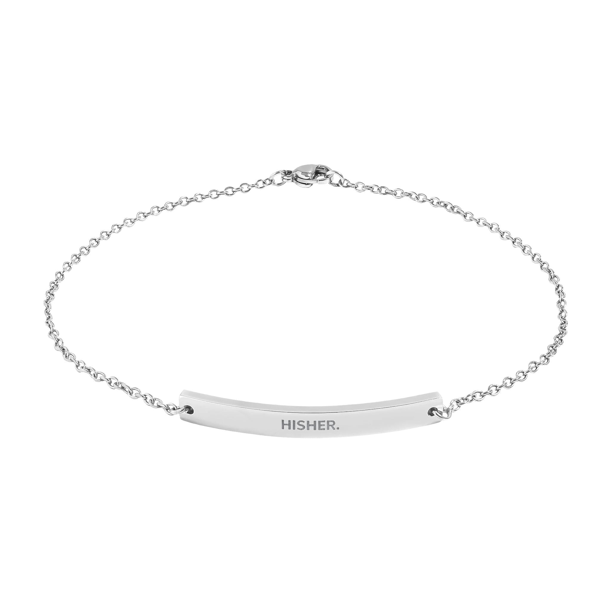 Engravable Curved Bar Anklet — Personalized Name Anklet, Gold or Silver
