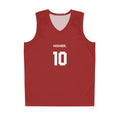 HISHER. 10 Red Basketball Jersey — Personalized Team Tank Top