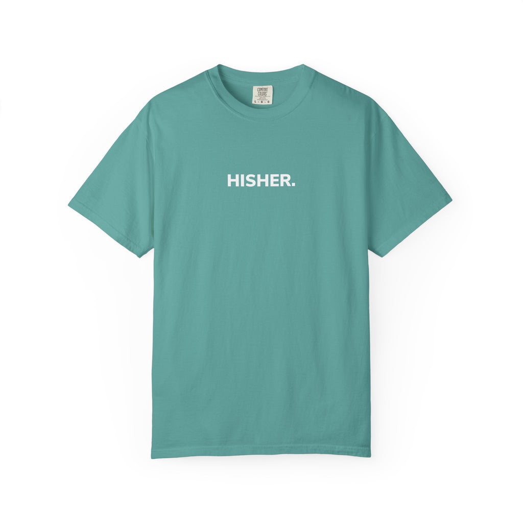 HISHER Minimal Graphic T‑Shirt — Soft Garment‑Dyed Everyday Tee