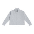 HISHER. Boxy Plaid Overshirt — Unisex Cropped Long Sleeve Shirt