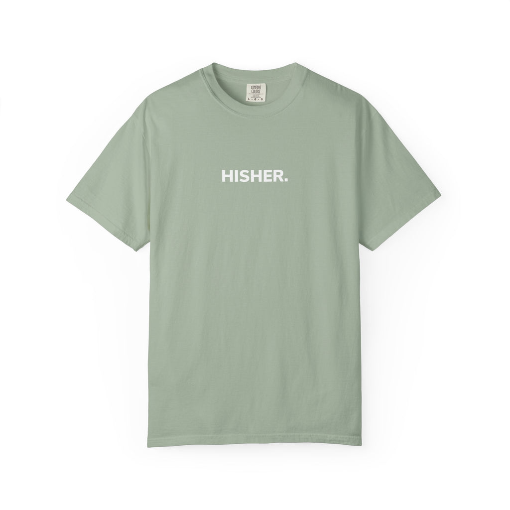 HISHER Minimal Graphic T‑Shirt — Soft Garment‑Dyed Everyday Tee