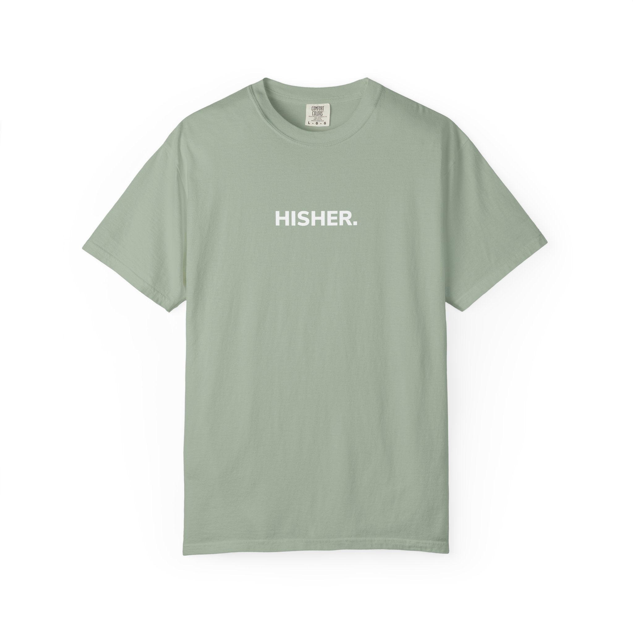 HISHER Minimal Graphic T‑Shirt — Soft Garment‑Dyed Everyday Tee