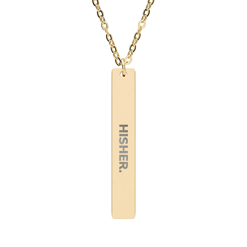 Engravable Vertical Bar Necklace – Personalized Name Bar Pendant (Silver or Gold)