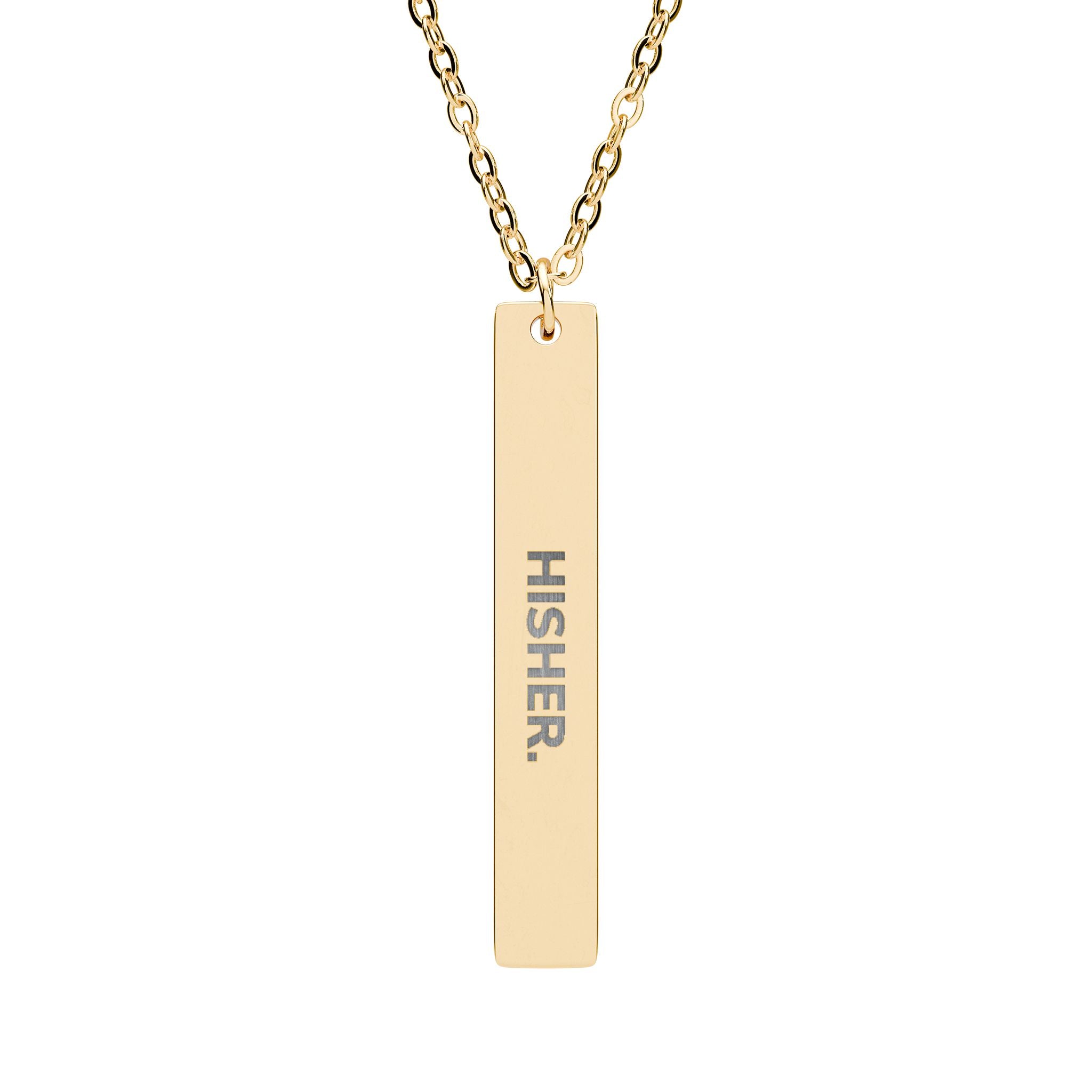 Engravable Vertical Bar Necklace – Personalized Name Bar Pendant (Silver or Gold)