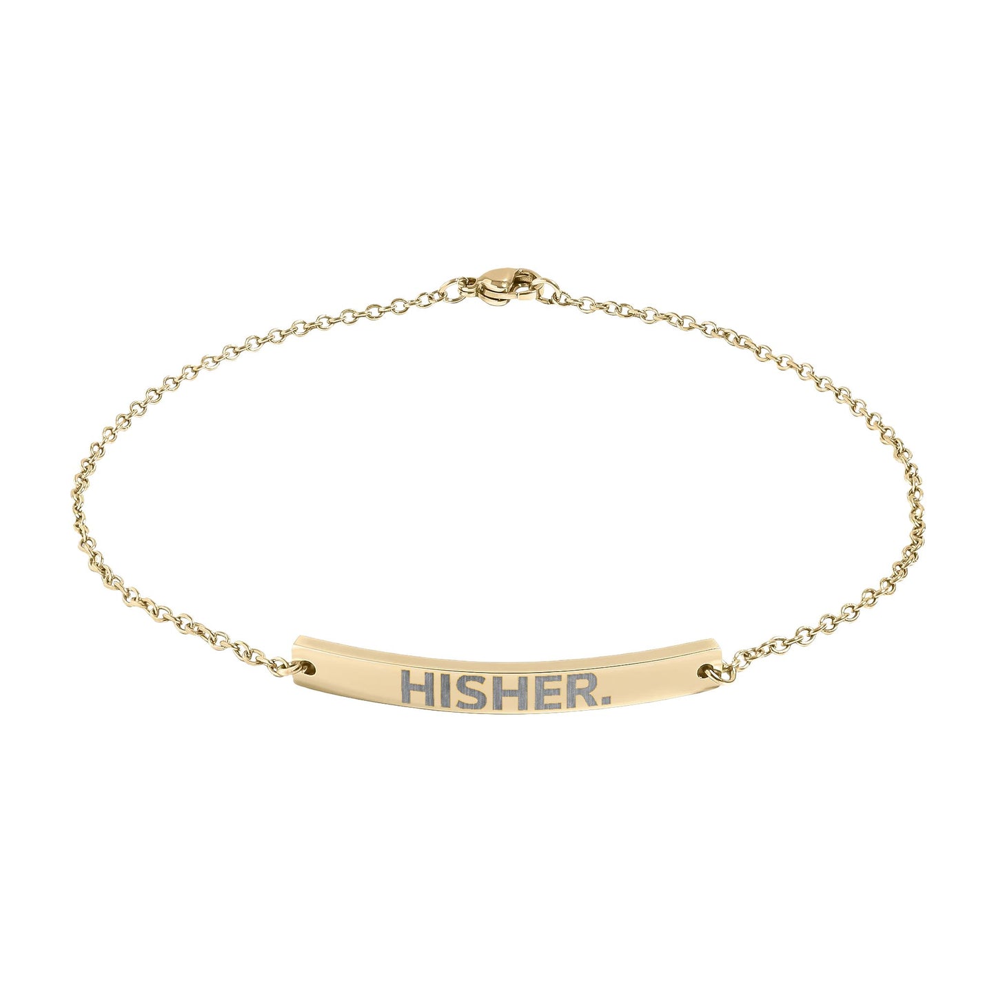 Engravable Curved Bar Anklet — Personalized Minimalist Chain Bracelet